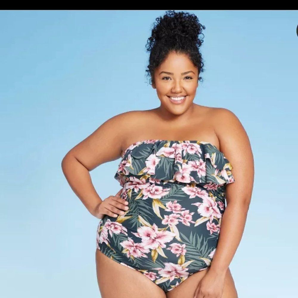 Kona Sol Multicolor Floral One-Piece Swimsuit XL